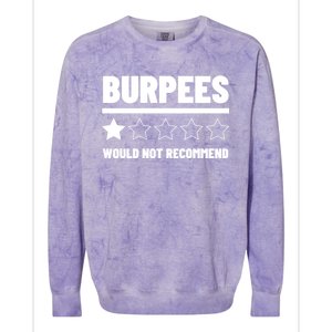 Burpees Do Not Recomd 1 Star Rating Exercise Gift Colorblast Crewneck Sweatshirt