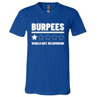 Burpees Do Not Recomd 1 Star Rating Exercise Gift V-Neck T-Shirt