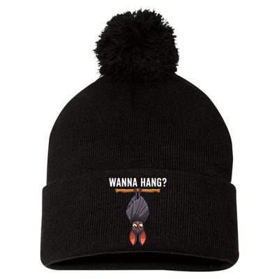 Bat Design Nocturnal Bird Bat Lovers Pom Pom 12in Knit Beanie