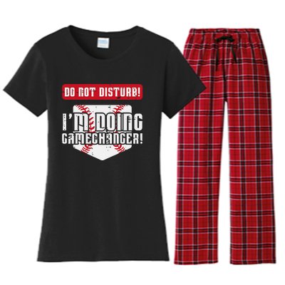 Baseball Do Not Disturb Doing Gamechanger Women's Flannel Pajama Set