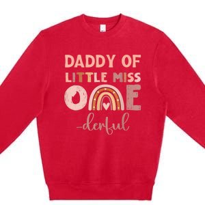 Boho Daddy Of Miss Onederful 1st Birthday Girl Cute Premium Crewneck Sweatshirt