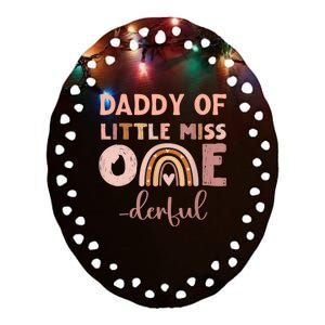 Boho Daddy Of Miss Onederful 1st Birthday Girl Cute Ceramic Oval Ornament