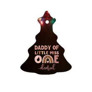 Boho Daddy Of Miss Onederful 1st Birthday Girl Cute Ceramic Tree Ornament