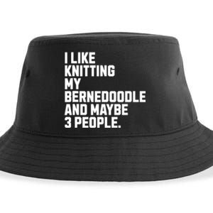 Bernedoodle Dog Owner Knitting Lover Funny Knitter Sustainable Bucket Hat