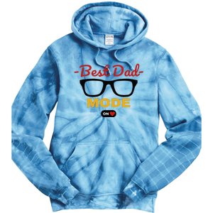 Best Dad On Mode With Heart Glasses Fathers Day Tie Dye Hoodie