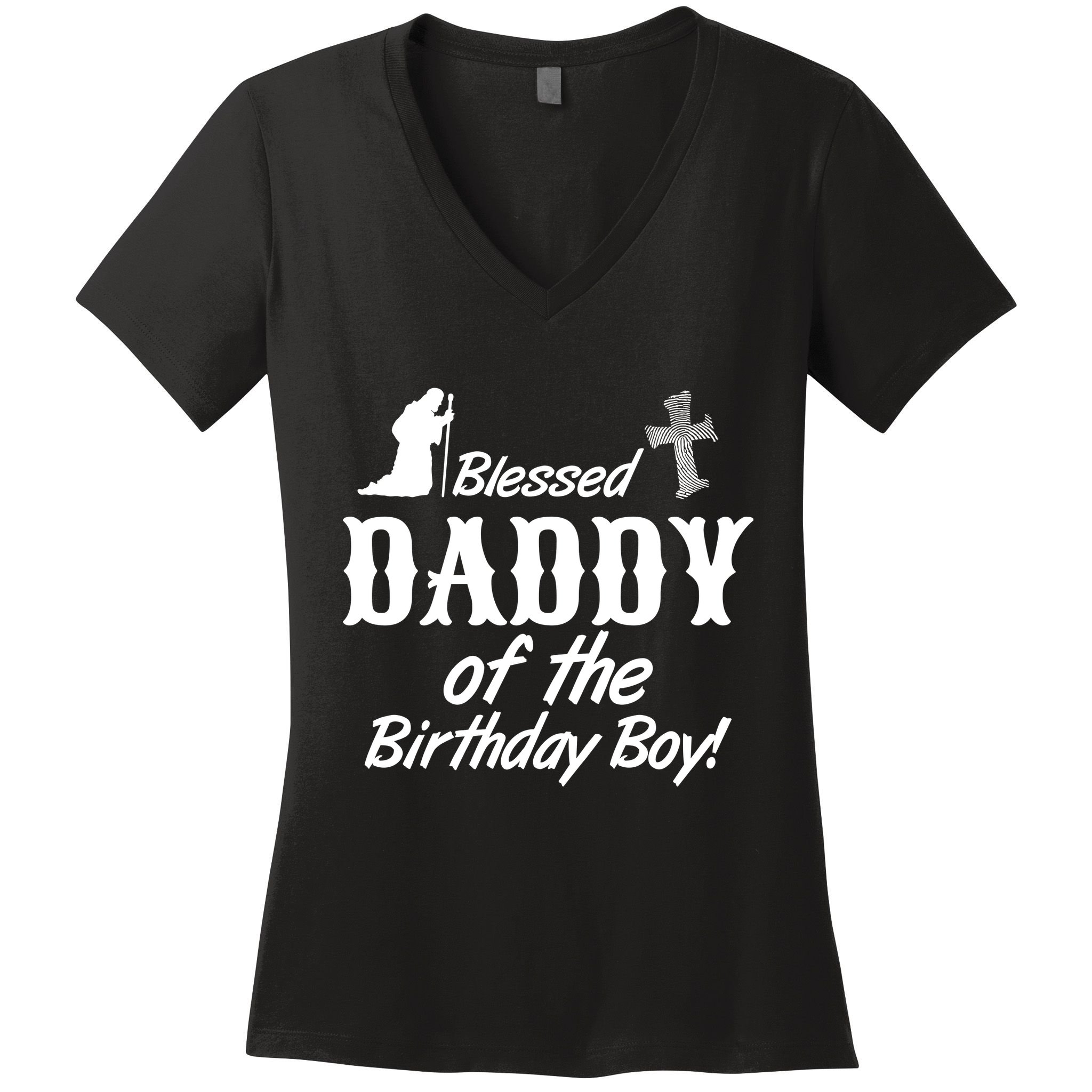 Blessed Daddy Of The Birthday Boy Women's V-Neck T-Shirt