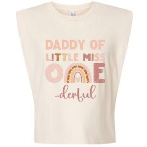 Boho Daddy Of Miss Onederful 1st Birthday Girl Cute Garment-Dyed Women's Muscle Tee