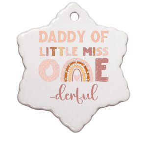 Boho Daddy Of Miss Onederful 1st Birthday Girl Cute Ceramic Star Ornament