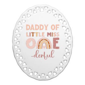 Boho Daddy Of Miss Onederful 1st Birthday Girl Cute Ceramic Oval Ornament