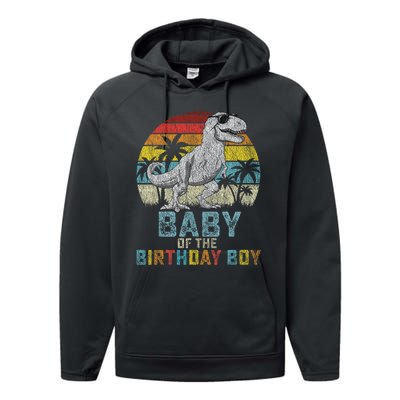 Baby Dinosaur Of The Birthday Boy Matching Family Performance Fleece Hoodie