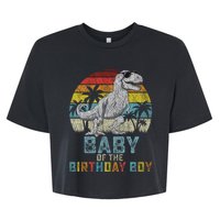 Baby Dinosaur Of The Birthday Boy Matching Family Bella+Canvas Jersey Crop Tee