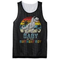 Baby Dinosaur Of The Birthday Boy Matching Family Mesh Reversible Basketball Jersey Tank