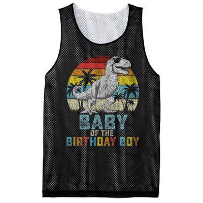 Baby Dinosaur Of The Birthday Boy Matching Family Mesh Reversible Basketball Jersey Tank