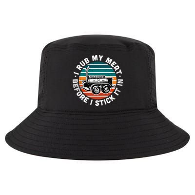 BBQ Dad Offset Smoker Pit Accessory I Rub My Meat Funny Text Cool Comfort Performance Bucket Hat