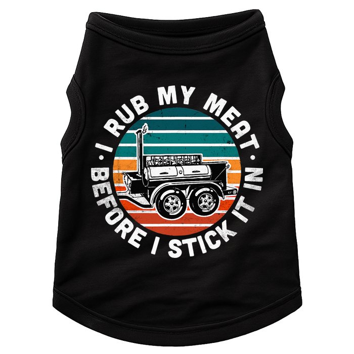 BBQ Dad Offset Smoker Pit Accessory I Rub My Meat Funny Text Doggie Tank