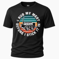BBQ Dad Offset Smoker Pit Accessory I Rub My Meat Funny Text Performance Shirt