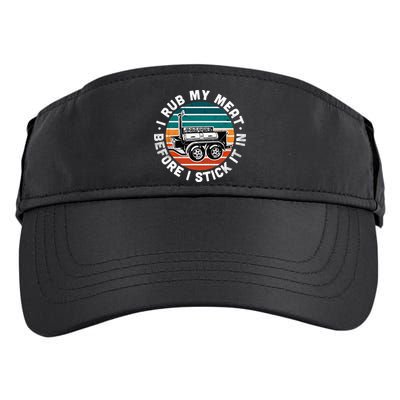 BBQ Dad Offset Smoker Pit Accessory I Rub My Meat Funny Text Adult Drive Performance Visor