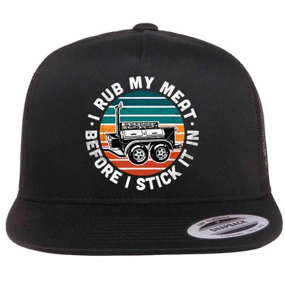 BBQ Dad Offset Smoker Pit Accessory I Rub My Meat Funny Text Flatbill Hat