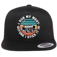 BBQ Dad Offset Smoker Pit Accessory I Rub My Meat Funny Text Flatbill Hat