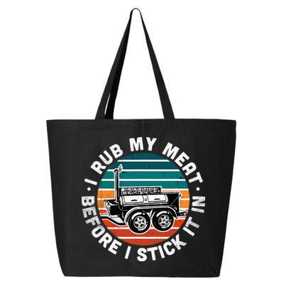 BBQ Dad Offset Smoker Pit Accessory I Rub My Meat Funny Text 25L Jumbo Tote