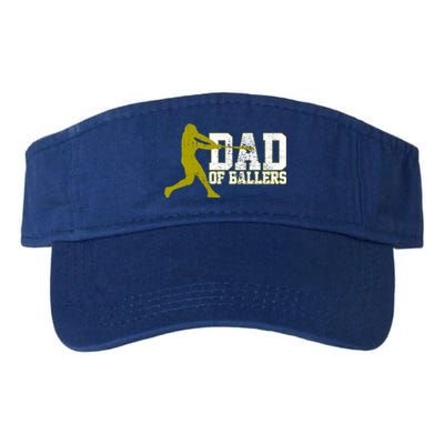 Baseball Dad Of Ballers Vintage Meaningful Gift Valucap Bio-Washed Visor