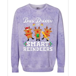 Bus Driver Of Smart Reindeers Bus Driver Christmas Ugly Colorblast Crewneck Sweatshirt