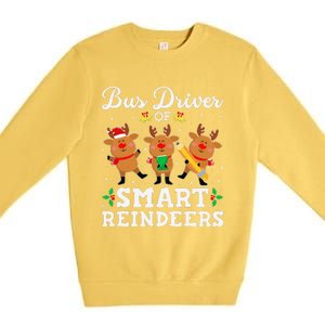 Bus Driver Of Smart Reindeers Bus Driver Christmas Ugly Premium Crewneck Sweatshirt