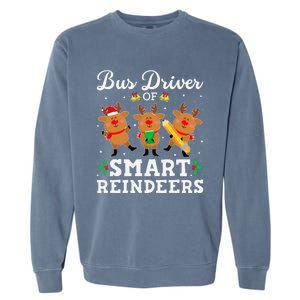 Bus Driver Of Smart Reindeers Bus Driver Christmas Ugly Garment-Dyed Sweatshirt