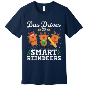 Bus Driver Of Smart Reindeers Bus Driver Christmas Ugly Premium T-Shirt