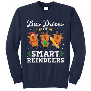 Bus Driver Of Smart Reindeers Bus Driver Christmas Ugly Tall Sweatshirt