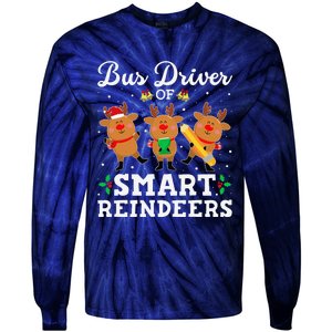 Bus Driver Of Smart Reindeers Bus Driver Christmas Ugly Tie-Dye Long Sleeve Shirt