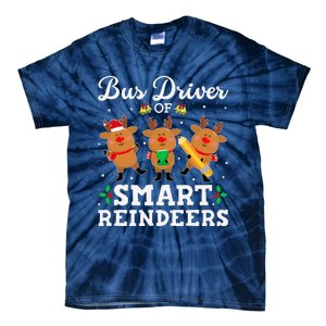 Bus Driver Of Smart Reindeers Bus Driver Christmas Ugly Tie-Dye T-Shirt