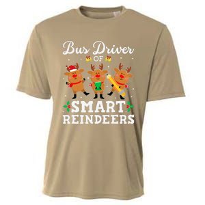 Bus Driver Of Smart Reindeers Bus Driver Christmas Ugly Cooling Performance Crew T-Shirt