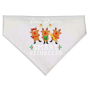 Bus Driver Of Smart Reindeers Bus Driver Christmas Ugly USA-Made Doggie Bandana