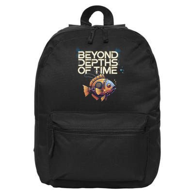 Beyond Depths of Time Steampunk Fish Design 16 in Basic Backpack