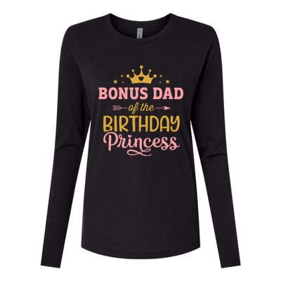 Bonus Dad Of Birthday Princess Girl Matching Family Party Womens Cotton Relaxed Long Sleeve T-Shirt