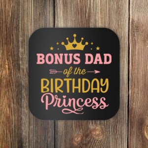 Bonus Dad Of Birthday Princess Girl Matching Family Party Coaster