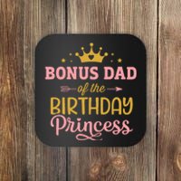 Bonus Dad Of Birthday Princess Girl Matching Family Party Coaster