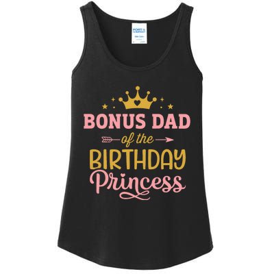 Bonus Dad Of Birthday Princess Girl Matching Family Party Ladies Essential Tank