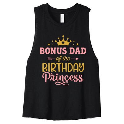 Bonus Dad Of Birthday Princess Girl Matching Family Party Women's Racerback Cropped Tank