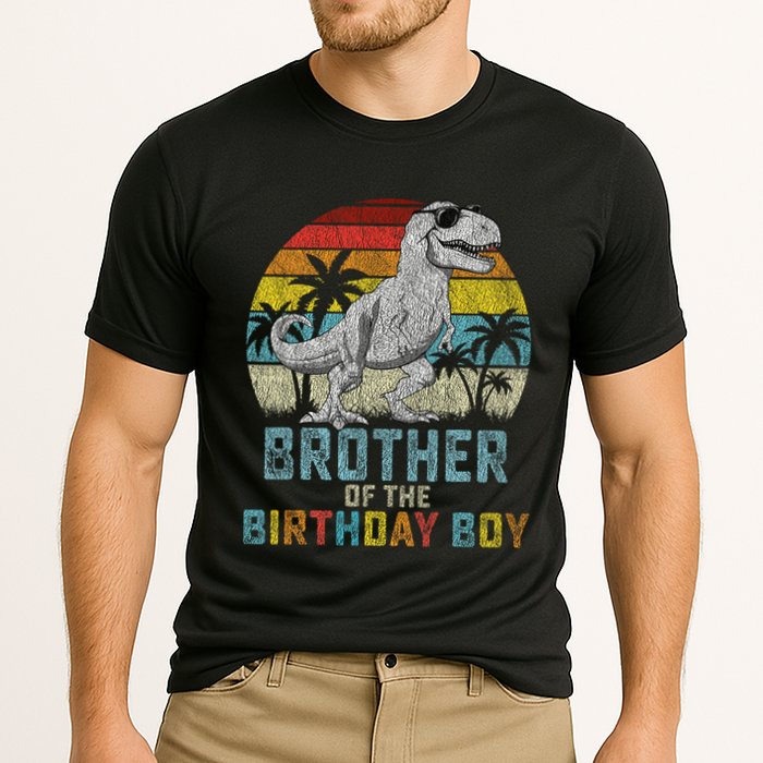 Brother Dinosaur Of The Birthday Matching Family Cooling Performance Crew T-Shirt
