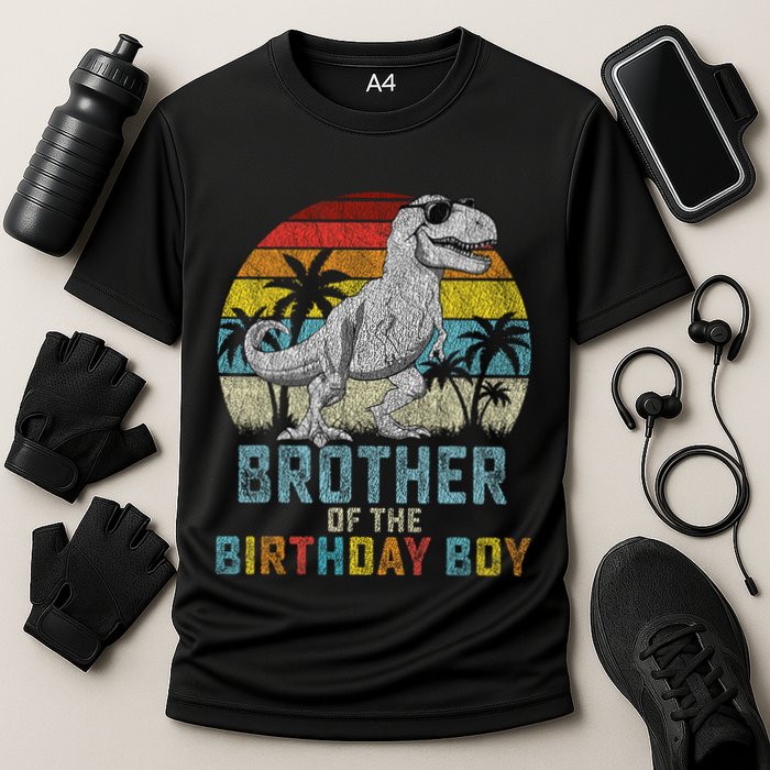 Brother Dinosaur Of The Birthday Matching Family Cooling Performance Crew T-Shirt