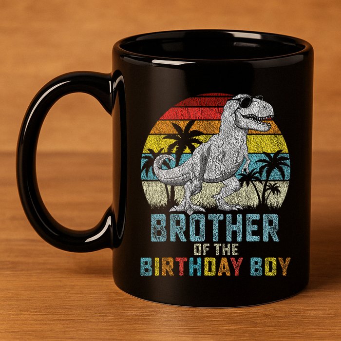 Brother Dinosaur Of The Birthday Matching Family 11oz C Handle Ceramic Mug