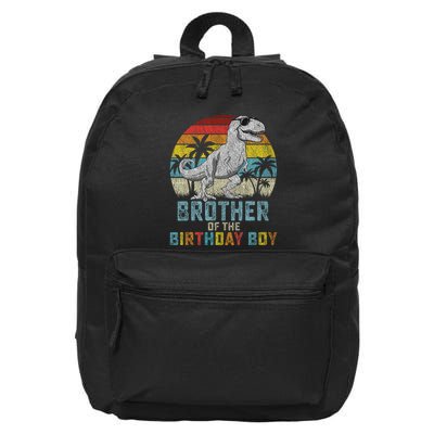 Brother Dinosaur Of The Birthday Matching Family 16 in Basic Backpack