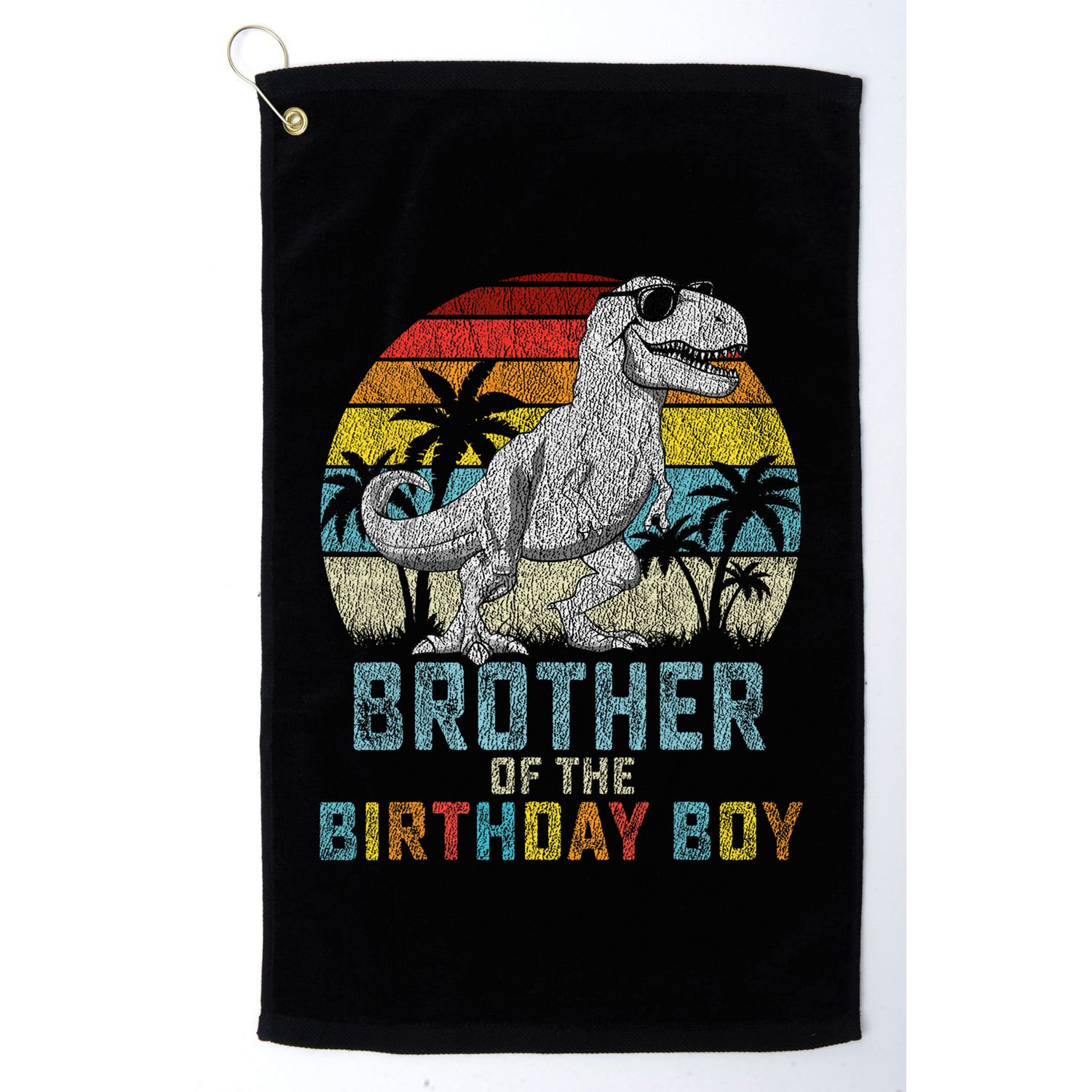 Brother Dinosaur Of The Birthday Matching Family Golf Towel