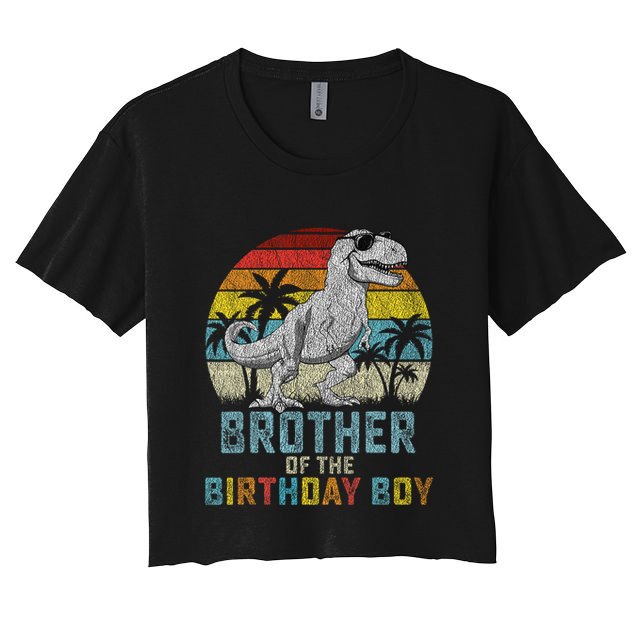 Brother Dinosaur Of The Birthday Matching Family Crop Top