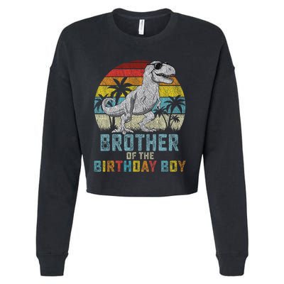Brother Dinosaur Of The Birthday Matching Family Cropped Pullover Crew