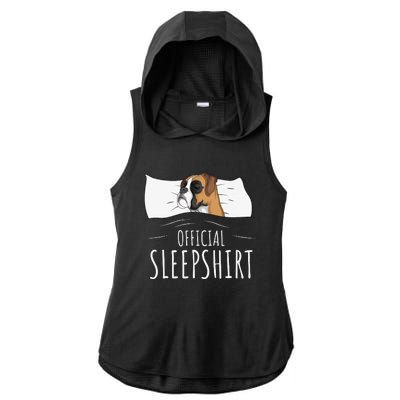 Boxer Dog Official Sleep Ladies PosiCharge Tri-Blend Wicking Draft Hoodie Tank