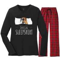 Boxer Dog Official Sleep Women's Long Sleeve Flannel Pajama Set 