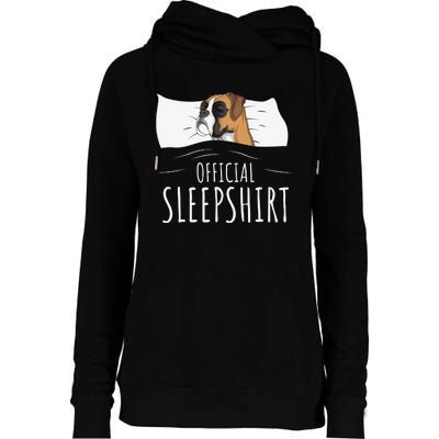 Boxer Dog Official Sleep Womens Funnel Neck Pullover Hood